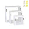 Set of 3 Floating Shelves Wood High Gloss Cube Wall Shelf Storage Display Unit