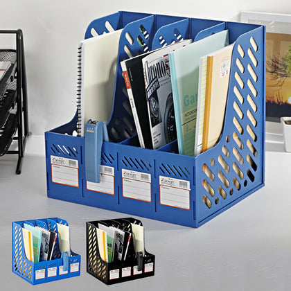 Magazine Publication Filing Tray 4 Shelf Storage Box Divider File Holders Office