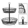 2 Tier Metal Wire Fruit Bowl Basket Storage Holder Stand Kitchen Vegetable Rack