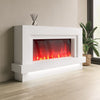 White Freestanding Electric Fireplace with LED Lights 48 inch - Amberglo AGL035
