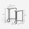 Set of 2 Marble Semi Circle Tables Dining Living room side Home Decor