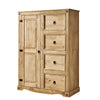 Corona Wardrobe Tallboy Small Mexican Solid Pine 1 Door 4 Drawer Chests Bedroom