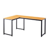 L-shaped Corner Computer Desk Office Workstation Metal Leg Home Table&Stand MDF