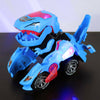 Electric Transforming Dinosaur LED Car T-Rex Toys With Light Sound Kids Home Toy
