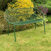 Green 2 Seater Bench Garden Furniture Outdoor Metal Seat Patio Chair
