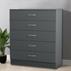 Chest Of Drawers Bedside Table Cabinet Metal Handles Bedroom Furniture Grey