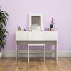 Ava Dressing Table Folding Mirror & Stool Set Storage Desk Makeup Vanity Bedroom