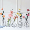 Creative Art Style Retro Iron Line Flowers Vase Metal Plant Holder -