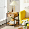Industrial Style Bedside Table Vintage Side End Lamp Plant Cabinet Stand Rustic