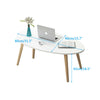 White Coffee Side Tea Table Wooden Oval Design Wooden Legs Living Room Desk