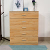 Chest Of Drawers Bedside Table Cabinet 5 Drawer Metal Handles Bedroom Furniture
