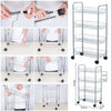 4 Tier Portable Kitchen Salon Spa Trolley Cart Storage Rack Rolling Wheels Metal