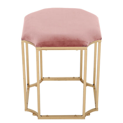 Pink Velvet Dressing Table Chair Vanity Table Stool Bedroom Makeup Dresser Seat