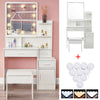 Luxury Dressing Table 3 Drawer with 10 LED Lights Vanity Mirror Make Up Desk UK