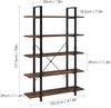5 Tier Industrial Furniture Retro Ladder Shelf Metal Storage Book Rack Bookshelf