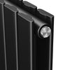 Vertical Radiator Double Black Flat Panel Tall Upright Rad 1800x408mm With Valve