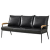 3 Seats Faux Leather Sofa Living Room Armchair Metal Legs Simple Modern 4 Colors