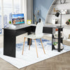L-shaped Corner Computer Desk PC Table Workstation Home Office Furniture Black