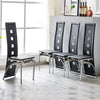 High Back Faux Leather Dining Chairs Padded Seat Metal Leg Home Kitchen 4 Chairs