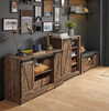 Industrial Storage Sideboard Door Rustic Side Cabinet Shelf Vintage Hall Kitchen