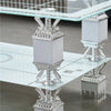 Rectangle Glass Coffee Table with Stroage Modern Living Room Furniture Chrome