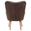 Vintage Patchwork Fabric Leisure Armchair Wing Back Upholstered Chair Footstool