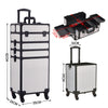 4IN1 Makeup Train Trolley Case Beauty Vanity Hairdressing Box on Wheels W/Drawer