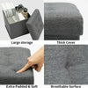 GREY LINEN LARGE FOLDING STORAGE OTTOMAN POUFFE SEAT FOOT STOOL STORAGE BOX UK