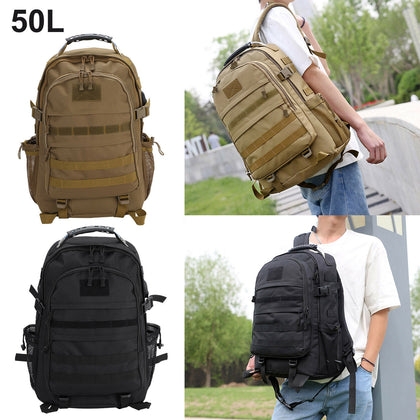 50L Army Backpack Rucksack Camping Hiking Military Tactical Trekking Bag Outdoor