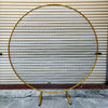 1.85M Round Gold Wedding Arch Backdrop Mesh Free Standing Flowers Balloon Frame