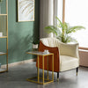 Small C Shaped Sofa Side End Table Laptop Snack Marble Coffee Table Living Room
