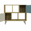 Vintage Display Unit Industrial Side Cabinet Small Bookcase Storage Metal Leg