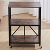 3 Tier Shelf Trolley Industrial Rolling Bookshelf Bookcase Storage Shelving Unit