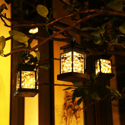 Waterproof LED Solar Powered Hanging Lantern Lights Outdoor Garden Table Lamp