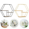 Hexagon Metal Wire Wall Shelf Loft Dorm Decor Storage Floating Shelf Display NEW
