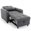 HUDSON 1-SEATER, 2-SEATER SOFA BED LINEN FABRIC WITH CUP HOLDERS GREY