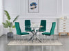 Set of 2 Modern Blue/Mustard/Pink/Grey Velvet Chrome Metal Legs Dining Chairs