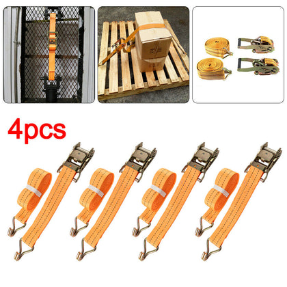 4 X 2000KG 6M Ratchet Straps Transport Cars Cargo Ratchet Tie Down Strap UK