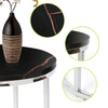 2 Pc White/Black Marble Nested Table Coffee Sofa Beside Side Table Nightstand UK