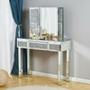 Gorgeous Mirrored diamond Dressing Table Glass Drawer Vanity Table ,Mirror,Stool