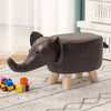Animal Stool Footstool Footrest Elephant Ottoman Shoe Bench with Sponge Wood Leg