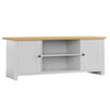 Modern White LED TV Unit Cabinet Stand Matt Body And High Gloss Doors Lights