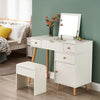 Vanity Dressing Table Makeup Desk Flip-up Mirror,3 Drawers Stool 1 Door Storage