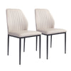 JIEXI Modern PU Leather Armless Chairs for Dining Kitchen, Steel Leg Set of 2 /4