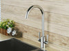 Modern Kitchen Sink Mixer Taps Swivel Spout Dual Lever Tap Mono Chrome Faucet