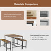 Wooden Dining Table Vintage Retro Furniture Rustic Metal Kitchen Breakfast Bench