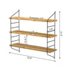 Industrial 3-Tier Shelving Wall Mounted Rustic Hanging Floating Wood Book Shelf