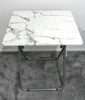 Large Stunning MARBLE Effect Folding TV Side Table Laptop Tray Dinner Tea Desk