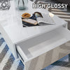 High Gloss LED Coffee Table Wooden Drawer Storage Modern Living Room Furniture