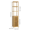 Bathroom Tall Storage Cabinet with 3 Tiers Bamboo Shelving Uint Free Standing